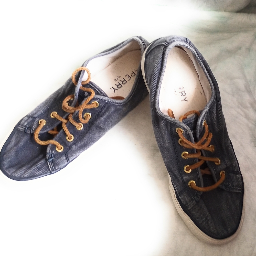 Sperry Women's STS90550 Canvas Running Shoes Faded Black Size 8M